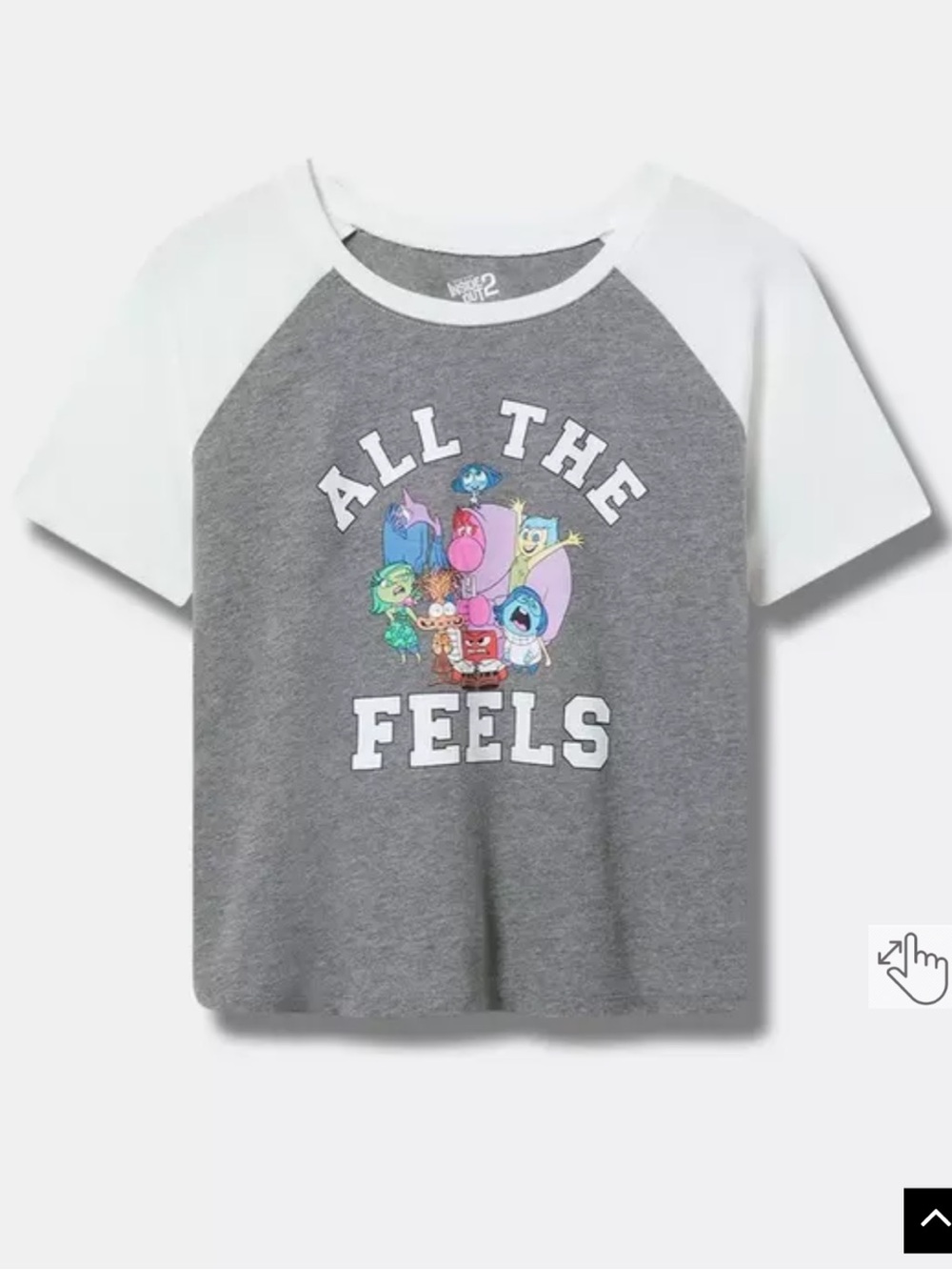 torrid Grey & White Raglan 'All The Feels' Graphic crop Tee size 6X